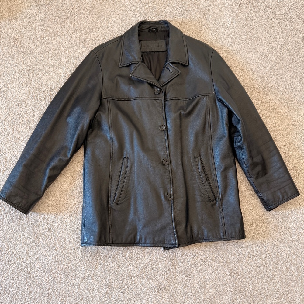 VINTAGE UNISEX BLACK (GENUINE) LEATHER JACKET 💫🖤